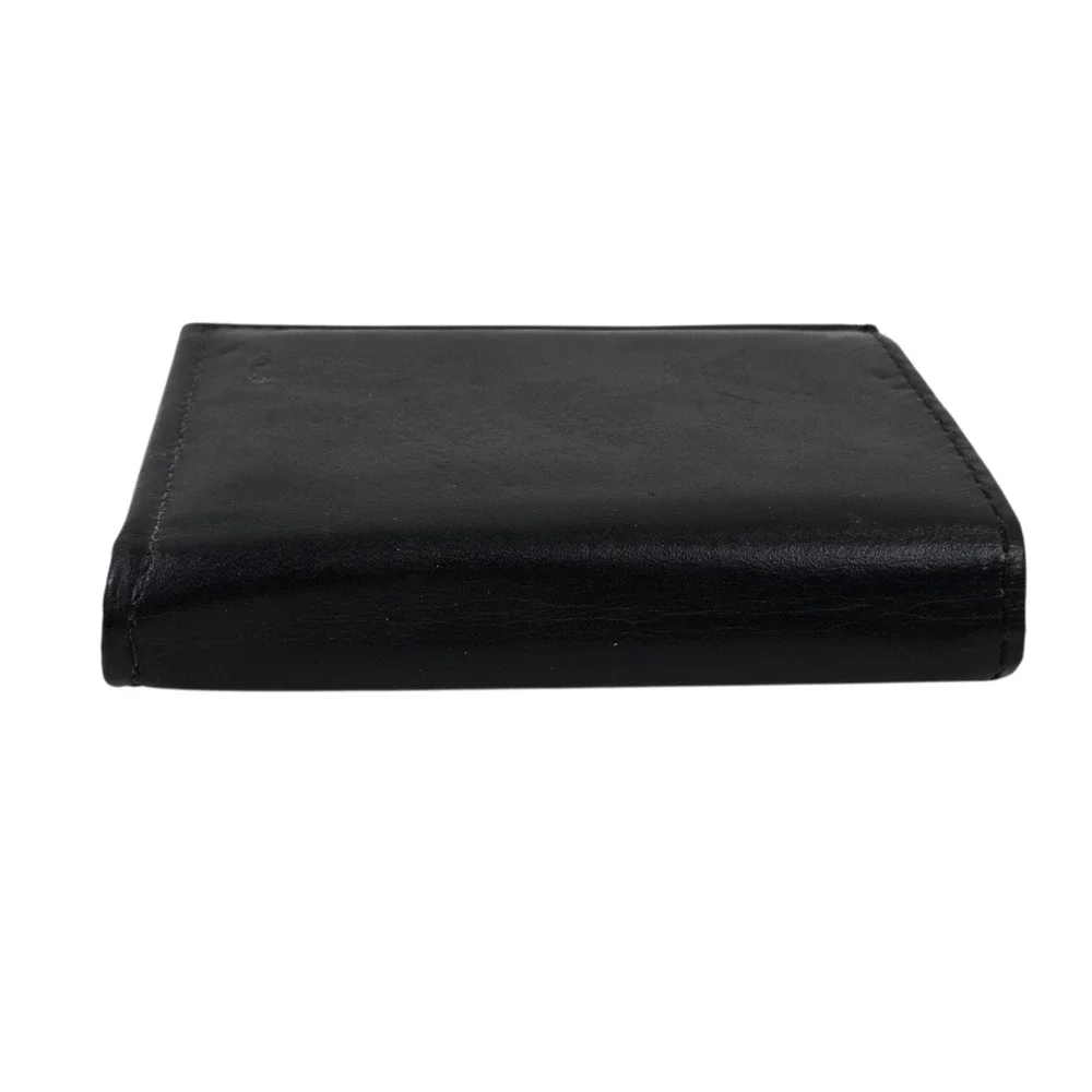 Boston Leather 6004 Recessed Badge Holder, ID Case and Wallet w CC Slots, Black